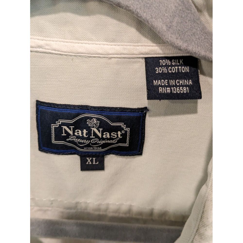 Nat Nast‎ Luxury Originals Men's Short Sleeve Pocket Silk Blend Shirt  Size XL - Picture 3 of 3